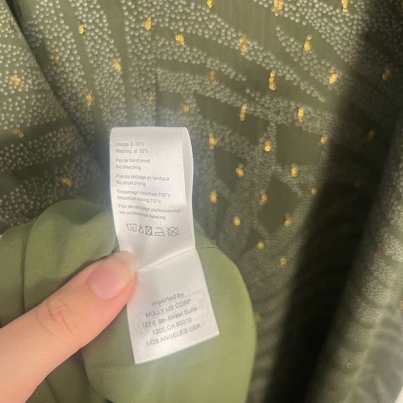 Molly Bracken Nwt Mini Flare Printed Dress ladies woven dress khaki Jena size S - Picture 9 of 10